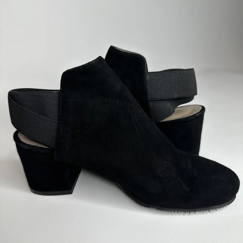 Boucherel Womens Size 6.5 EU 37 Black Suede Slingback Kitten Heels Pumps Shoe